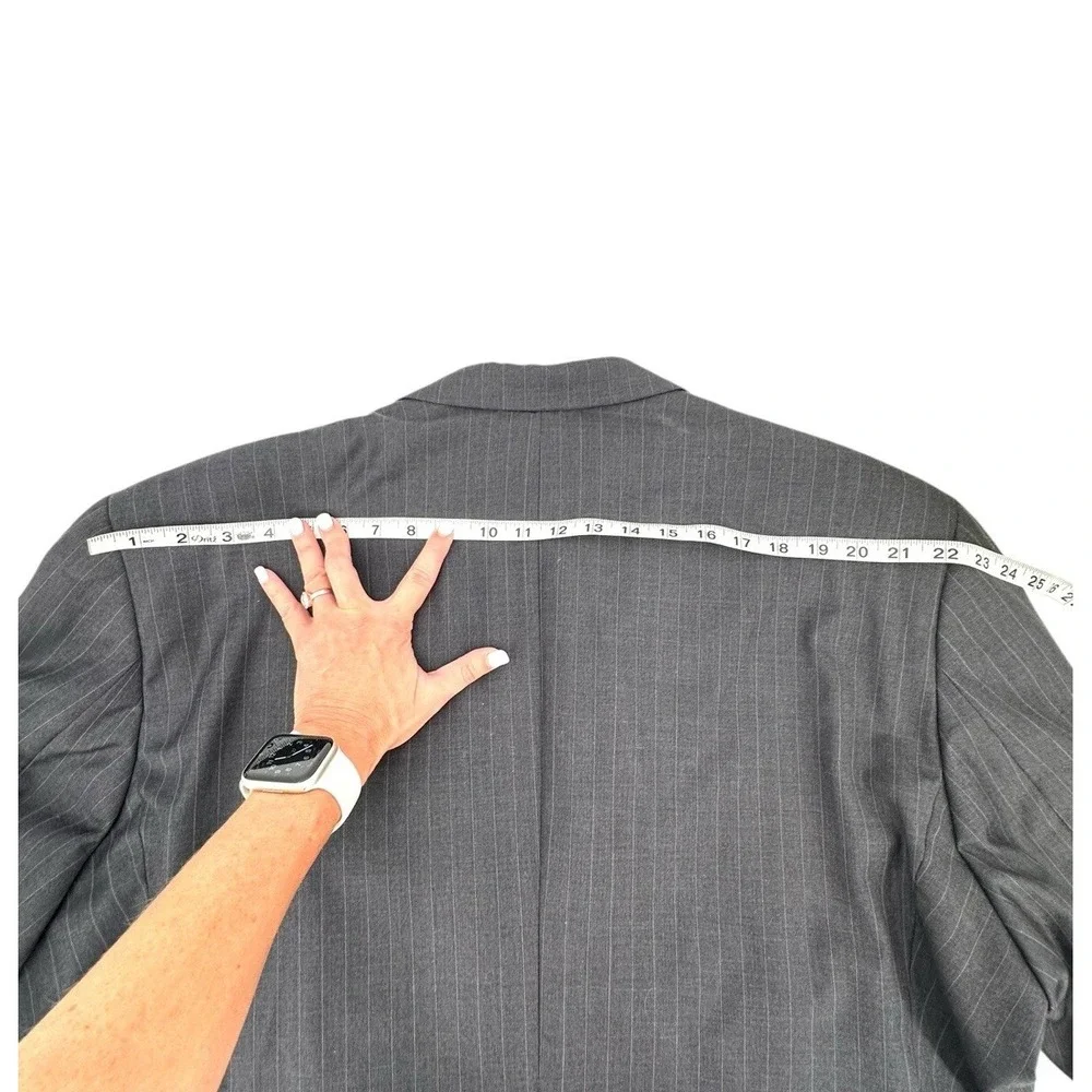 Vintage Lauren Ralph Lauren Men's 50R Blazer Sport Coat Gray Stripe 24